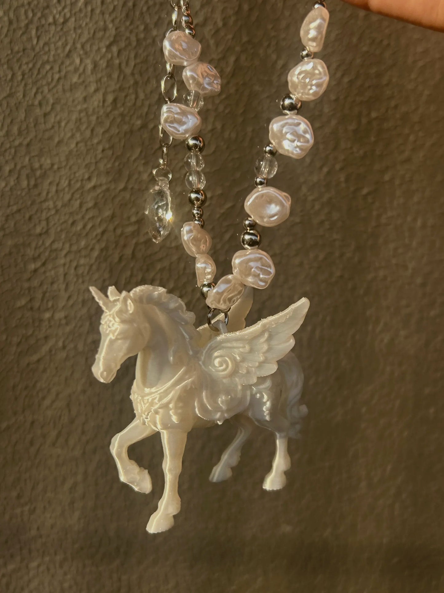 Lucky Pegasus: Sustainable 3D Printed 2-in-1 Necklace and Designer Bag Charm | Unique Handcrafted Jewelry Gift for Best Friend