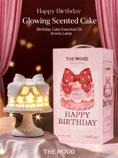 Luxury Scented Cake Lamp: 3-Color Dimmable Night Light & Gypsum Aromatherapy Diffuser | Perfect Aesthetic Birthday Gift for Her