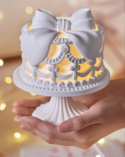 Luxury Scented Cake Lamp: 3-Color Dimmable Night Light & Gypsum Aromatherapy Diffuser | Perfect Aesthetic Birthday Gift for Her