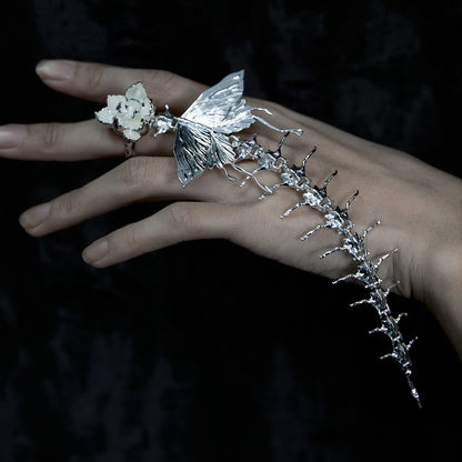 Art in Motion: The Ethereal Iris Butterfly Skeletal Ring for the Bold Soul