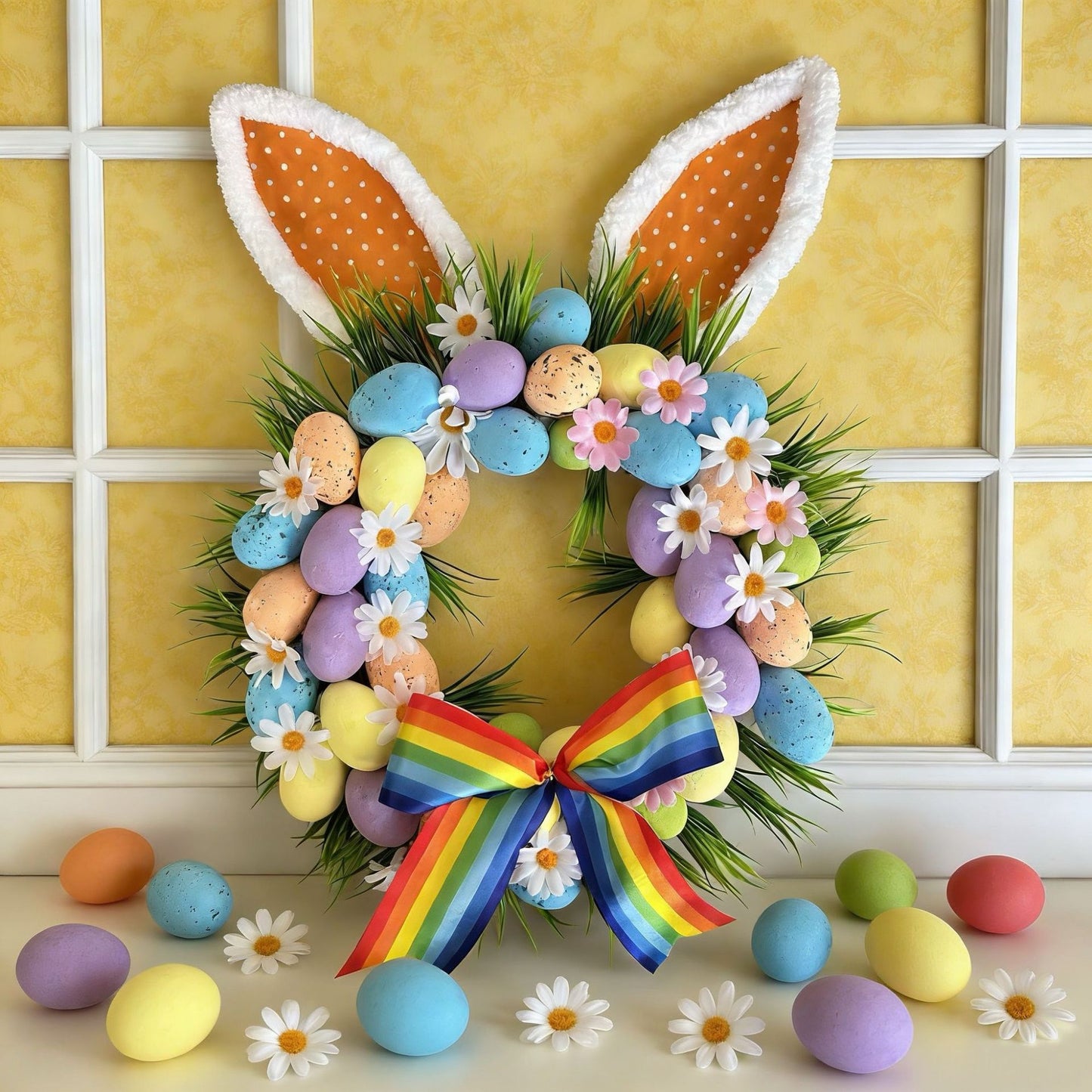 Stop Boring Easter Decor: This Bunny Ear Egg Wreath Makes Your Home the Neighborhood Favorite