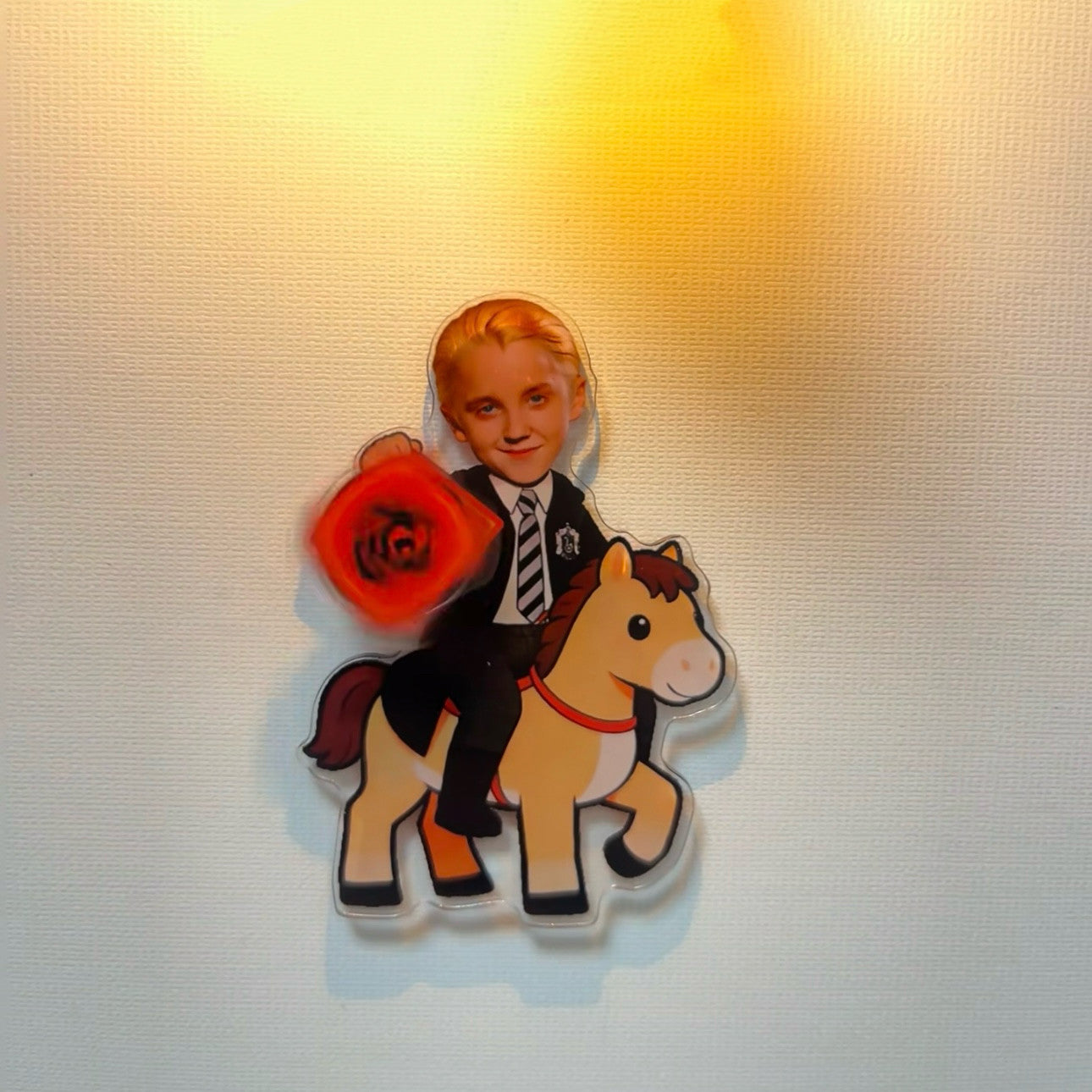 Unique "Ma-Fu" Draco Malfoy 360° Rotating Magnet - 2026 CNY of the Horse Symbol of Fortune - Best Gift for Potterheads (Free "Fu" Sticker Included!)