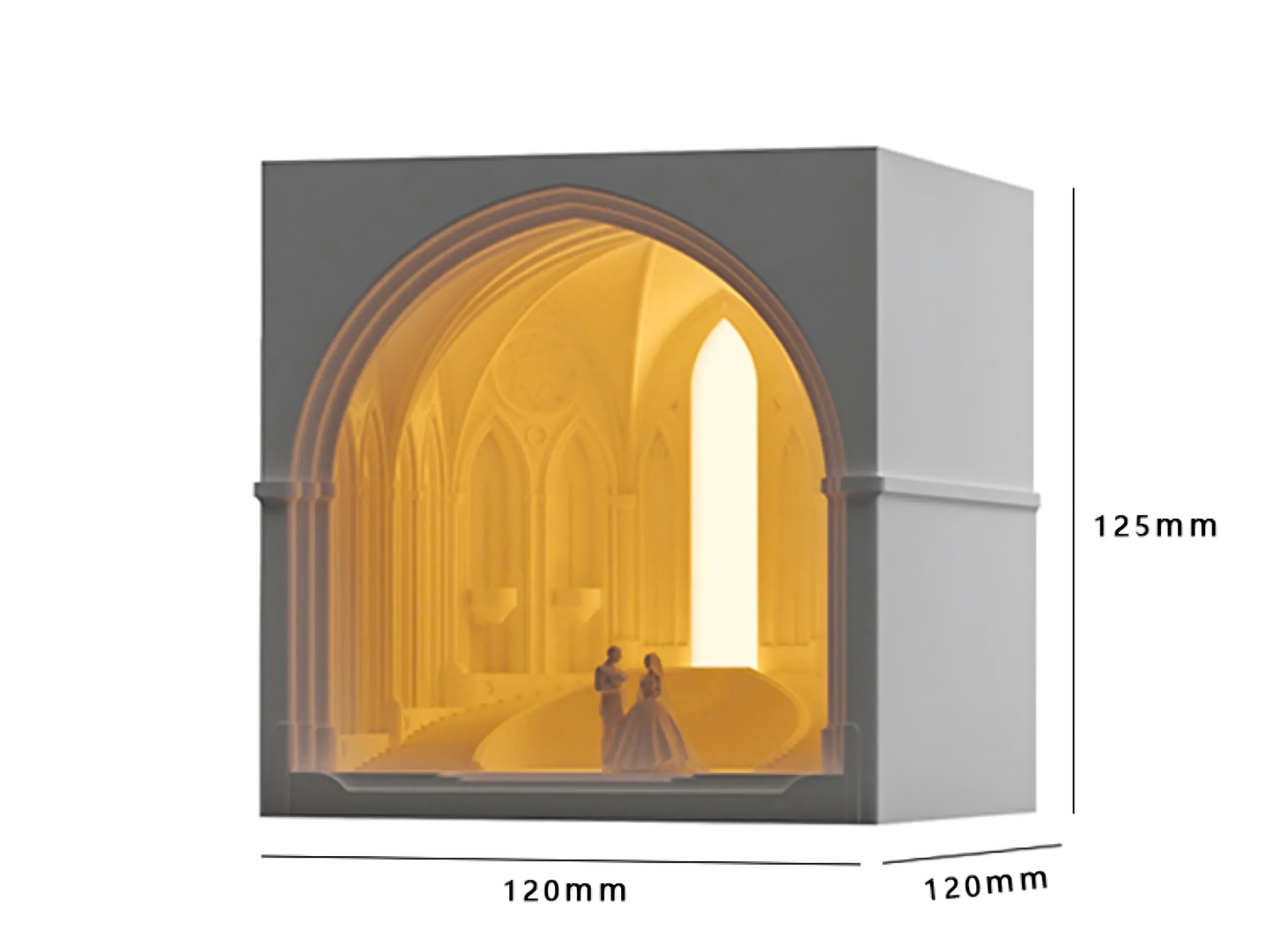 Gothic Architecture Concrete Table Lamp - Minas Tirith Themed Night Light - Designer Cement Ornament for Wedding & Housewarming